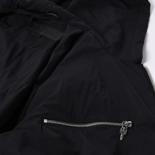 新品同様 CHROME HEARTS クロムハーツ ジップアップフーディー パーカー サイズXL セメタリークロスパッチ 9パッチ シルバー925 中古 4a000548