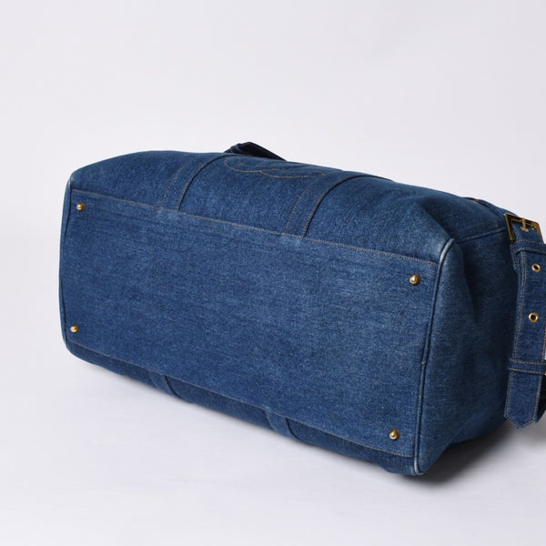 Very good condition CHANEL Boston bag shoulder bag 4th series 2WAY here mark denim indigo blue gold hardware used 4a000564