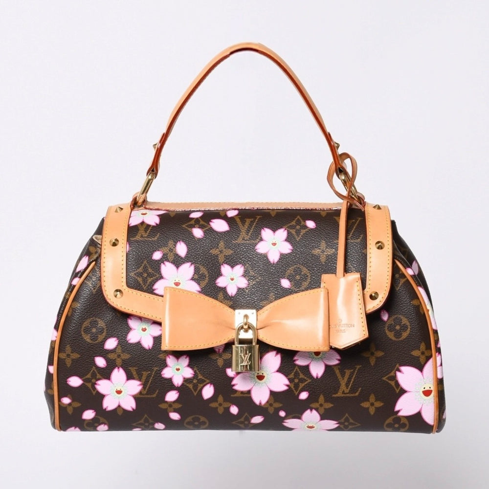 Very Good Condition LOUIS VUITTON Sack Retro PM Handbag M92012 Monogram Cherry Blossom Takashi Murakami Used 4a000526