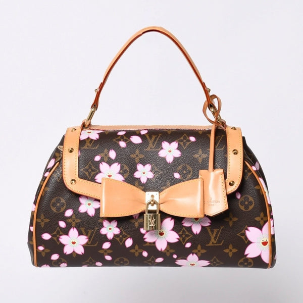 極美品 LOUIS VUITTON ルイヴィトン サック レトロ PM ハンドバッグ M92012 モノグラム チェリーブロッサム 村上隆 中古 4a000526