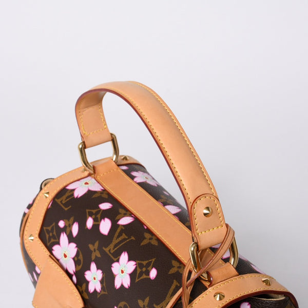 極美品 LOUIS VUITTON ルイヴィトン サック レトロ PM ハンドバッグ M92012 モノグラム チェリーブロッサム 村上隆 中古 4a000526