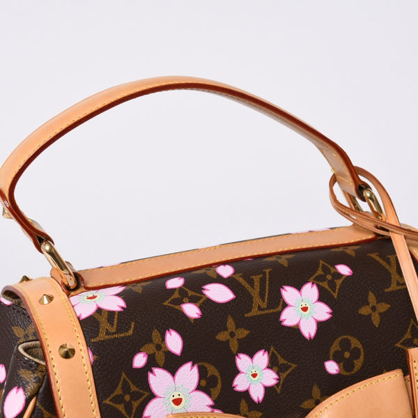 極美品 LOUIS VUITTON ルイヴィトン サック レトロ PM ハンドバッグ M92012 モノグラム チェリーブロッサム 村上隆 中古 4a000526