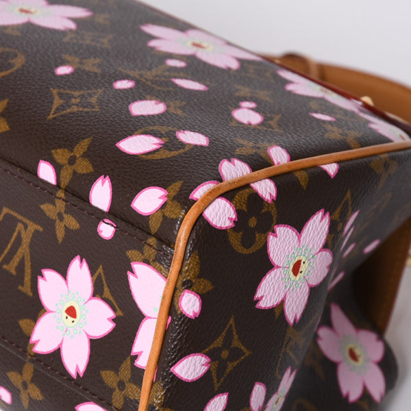 極美品 LOUIS VUITTON ルイヴィトン サック レトロ PM ハンドバッグ M92012 モノグラム チェリーブロッサム 村上隆 中古 4a000526