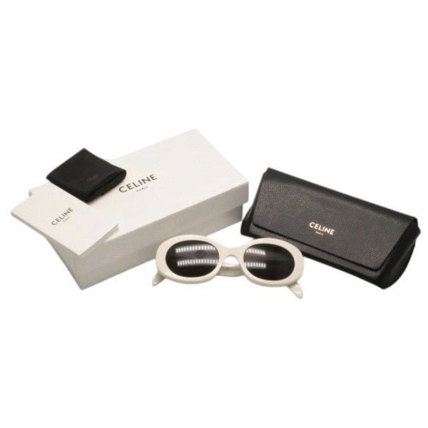 CELINE セリーヌ サングラス アイウェア CL40194U 25A サイズ52□22 145 アセテート プラスチック ホワイト 美品 中古 4a000320