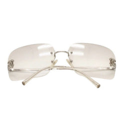 CHANEL シャネル リムレス サングラス アイウェア 4017-D c.159/6I サイズ62□17 120 ココマーク ラインストーン 美品 中古 4a000355