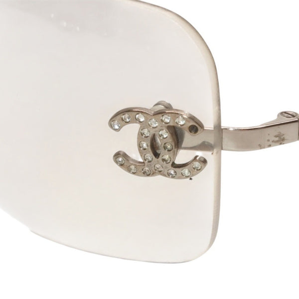 CHANEL シャネル リムレス サングラス アイウェア 4017-D c.159/6I サイズ62□17 120 ココマーク ラインストーン 美品 中古 4a000355