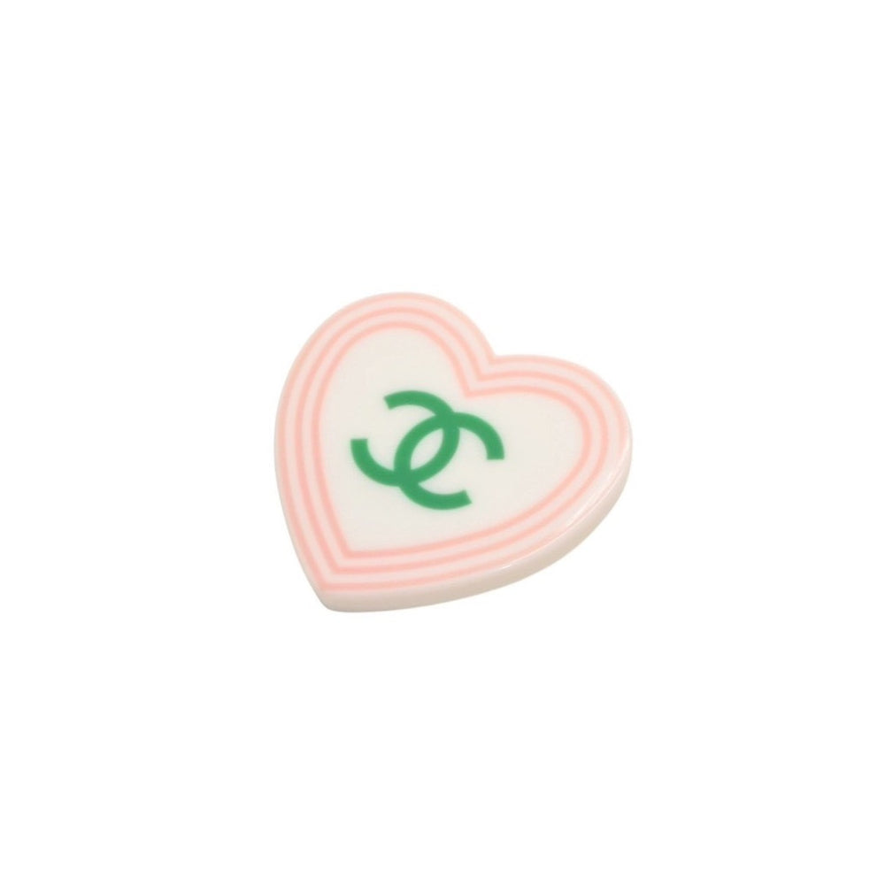 CHANEL Heart here mark pins brooch Weight approx. 7.64g 04C stamp White Green Pink Good condition Used 4a000232