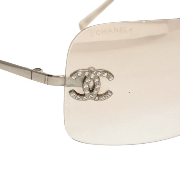 CHANEL Rimless Sunglasses Eyewear 4017-D c.159/6I Size 62□17 120 Coco Mark Rhinestone Good Condition Used 4a000306