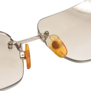 CHANEL Rimless Sunglasses Eyewear 4017-D c.159/6I Size 62□17 120 Coco Mark Rhinestone Good Condition Used 4a000306