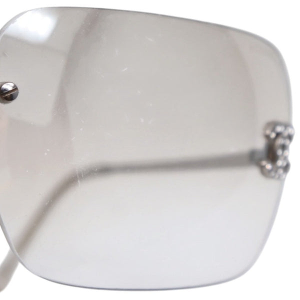 CHANEL Rimless Sunglasses Eyewear 4017-D c.159/6I Size 62□17 120 Coco Mark Rhinestone Good Condition Used 4a000306
