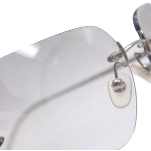 CHANEL シャネル リムレス サングラス アイウェア 4017-D c.159/6I サイズ62□17 120 ココマーク ラインストーン 美品 中古 4a000355