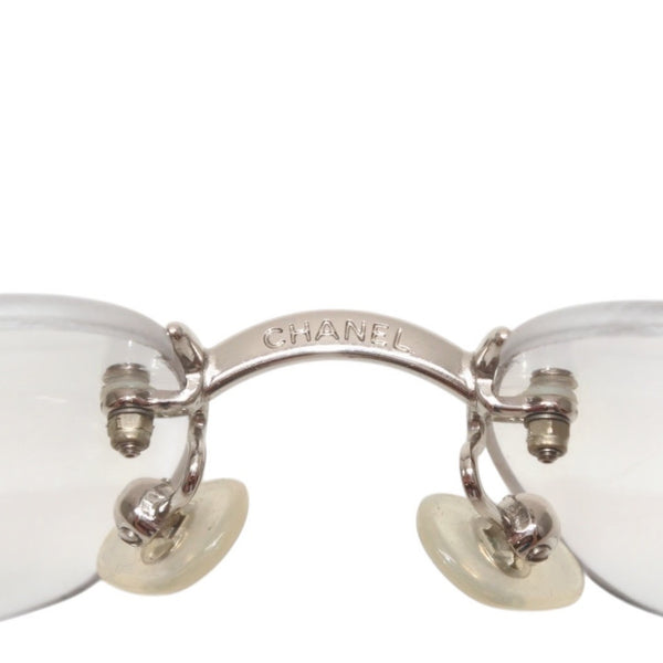 CHANEL シャネル リムレス サングラス アイウェア 4017-D c.159/6I サイズ62□17 120 ココマーク ラインストーン 美品 中古 4a000355