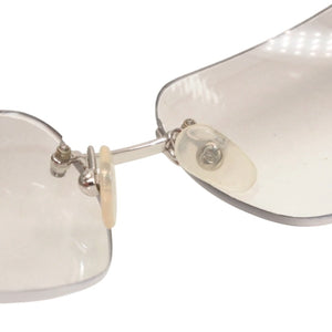 CHANEL シャネル リムレス サングラス アイウェア 4017-D c.159/6I サイズ62□17 120 ココマーク ラインストーン 美品 中古 4a000355