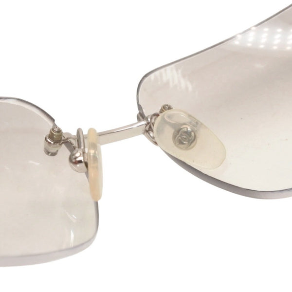 CHANEL シャネル リムレス サングラス アイウェア 4017-D c.159/6I サイズ62□17 120 ココマーク ラインストーン 美品 中古 4a000355