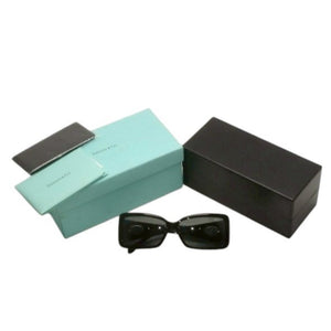 極美品 TIFFANY&Co. ティファニー サングラス アイウェア TF4006-G 8001/4B サイズ57□14 130 シルバー925 ブラック 中古 4a000330