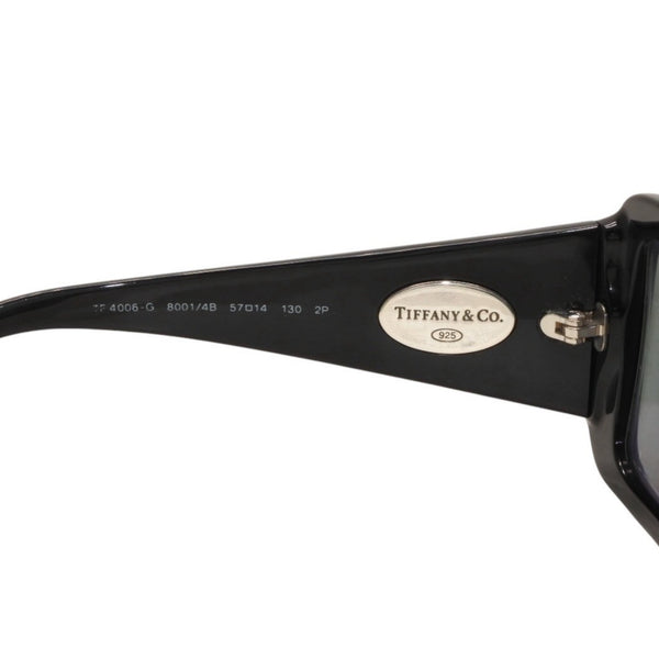 極美品 TIFFANY&Co. ティファニー サングラス アイウェア TF4006-G 8001/4B サイズ57□14 130 シルバー925 ブラック 中古 4a000330