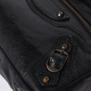 BALENCIAGA Mini The City Handbag 132116.2123 Black Leather Gold Hardware Good Condition Used 4a000044