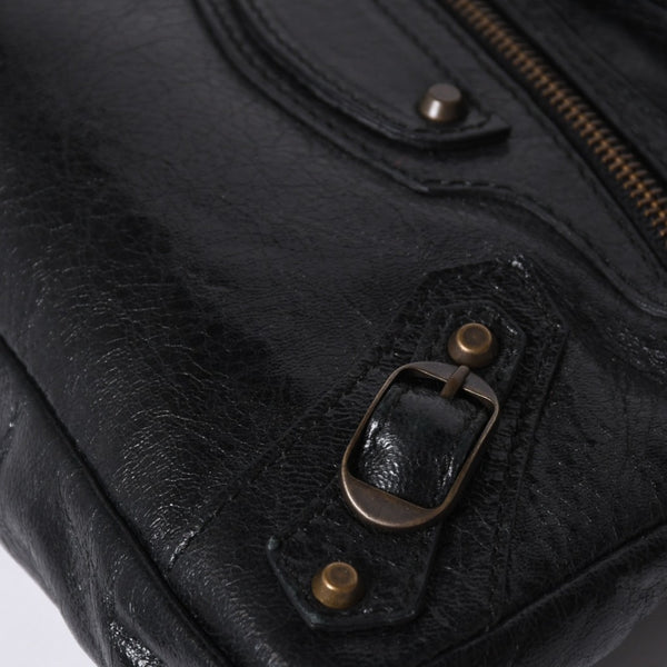 BALENCIAGA Mini The City Handbag 132116.2123 Black Leather Gold Hardware Good Condition Used 4a000044