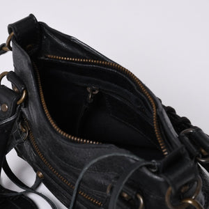 BALENCIAGA Mini The City Handbag 132116.2123 Black Leather Gold Hardware Good Condition Used 4a000044