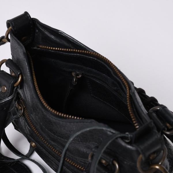 BALENCIAGA Mini The City Handbag 132116.2123 Black Leather Gold Hardware Good Condition Used 4a000044