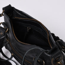 画像をギャラリービューアに読み込む, BALENCIAGA バレンシアガ ミニ ザ シティ ハンドバッグ 132116.2123 ブラック レザー ゴールド金具 美品 中古 4a000044