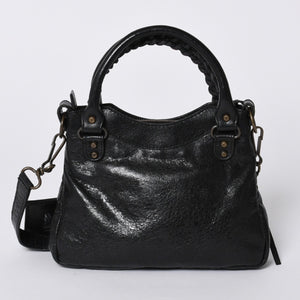 BALENCIAGA Mini The City Handbag 132116.2123 Black Leather Gold Hardware Good Condition Used 4a000044