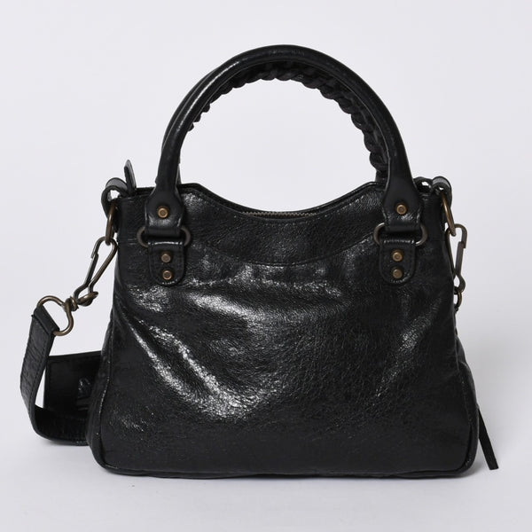 BALENCIAGA Mini The City Handbag 132116.2123 Black Leather Gold Hardware Good Condition Used 4a000044