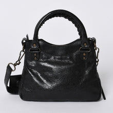 画像をギャラリービューアに読み込む, BALENCIAGA バレンシアガ ミニ ザ シティ ハンドバッグ 132116.2123 ブラック レザー ゴールド金具 美品 中古 4a000044