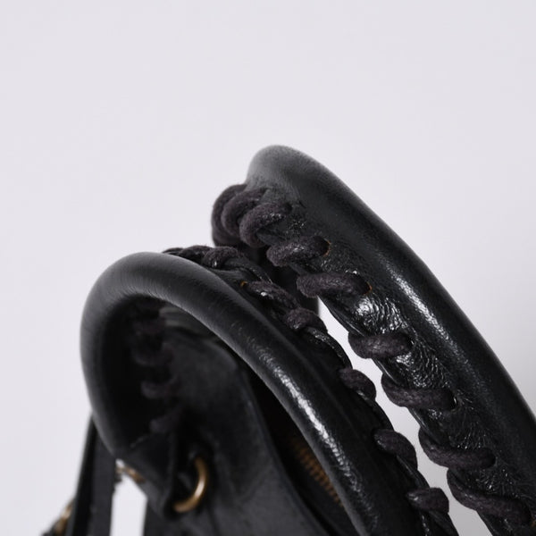 BALENCIAGA Mini The City Handbag 132116.2123 Black Leather Gold Hardware Good Condition Used 4a000044