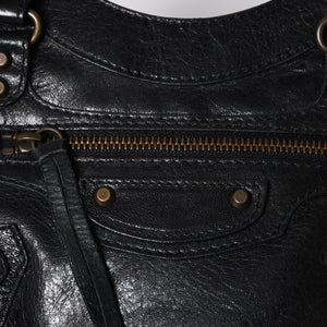 BALENCIAGA Mini The City Handbag 132116.2123 Black Leather Gold Hardware Good Condition Used 4a000044