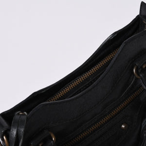 BALENCIAGA Mini The City Handbag 132116.2123 Black Leather Gold Hardware Good Condition Used 4a000044