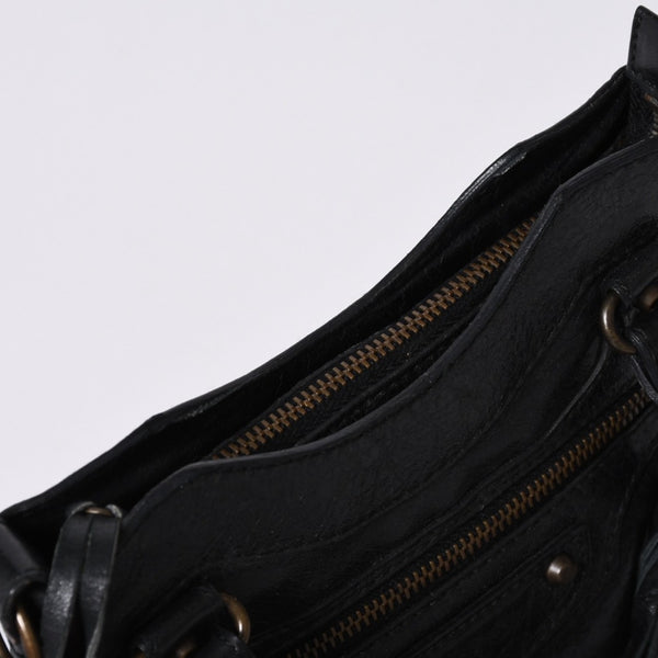 BALENCIAGA Mini The City Handbag 132116.2123 Black Leather Gold Hardware Good Condition Used 4a000044