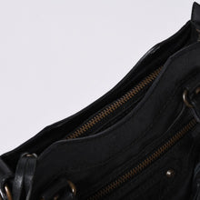 画像をギャラリービューアに読み込む, BALENCIAGA バレンシアガ ミニ ザ シティ ハンドバッグ 132116.2123 ブラック レザー ゴールド金具 美品 中古 4a000044