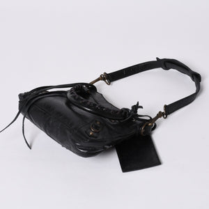 BALENCIAGA Mini The City Handbag 132116.2123 Black Leather Gold Hardware Good Condition Used 4a000044