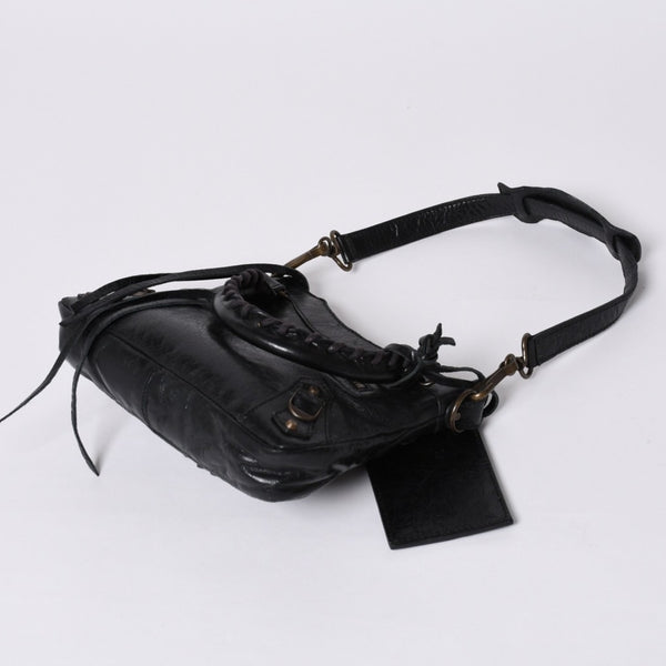 BALENCIAGA Mini The City Handbag 132116.2123 Black Leather Gold Hardware Good Condition Used 4a000044