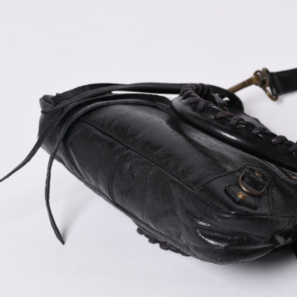 BALENCIAGA Mini The City Handbag 132116.2123 Black Leather Gold Hardware Good Condition Used 4a000044
