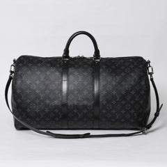 Very good condition LOUIS VUITTON Keepall Bandouliere 55 Boston bag M40605 Monogram Eclipse Used 4a000146