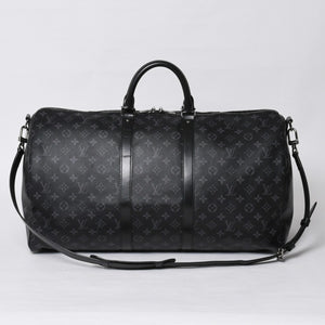 Very good condition LOUIS VUITTON Keepall Bandouliere 55 Boston bag M40605 Monogram Eclipse Used 4a000146