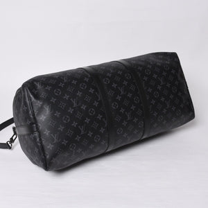 Very good condition LOUIS VUITTON Keepall Bandouliere 55 Boston bag M40605 Monogram Eclipse Used 4a000146
