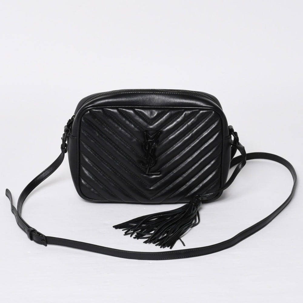 Very Good Condition SAINT LAURENT Saint Laurent Lou Camera Bag Shoulder Bag 612544 Leather Quilted Black Used 4a000047