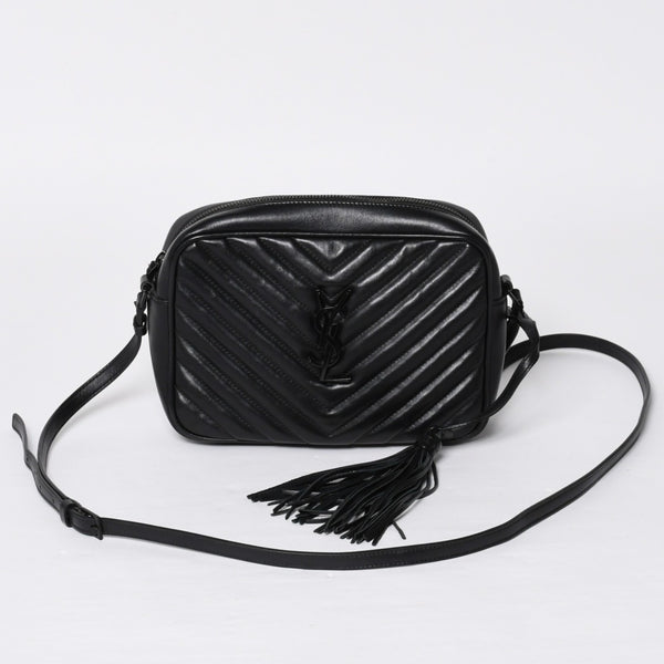 Very Good Condition SAINT LAURENT Saint Laurent Lou Camera Bag Shoulder Bag 612544 Leather Quilted Black Used 4a000047