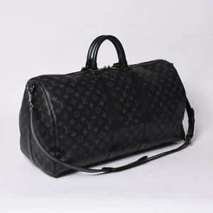 Very good condition LOUIS VUITTON Keepall Bandouliere 55 Boston bag M40605 Monogram Eclipse Used 4a000146