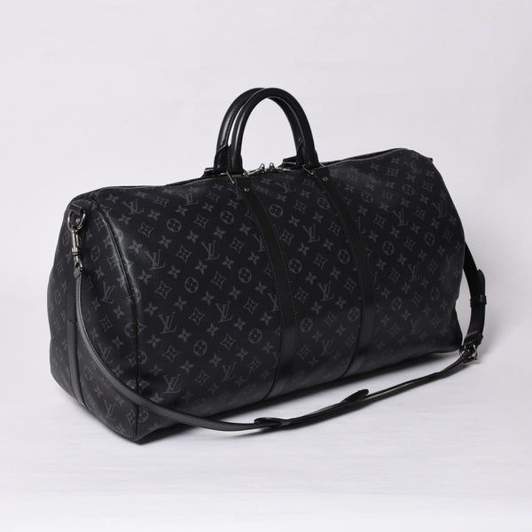 Very good condition LOUIS VUITTON Keepall Bandouliere 55 Boston bag M40605 Monogram Eclipse Used 4a000146