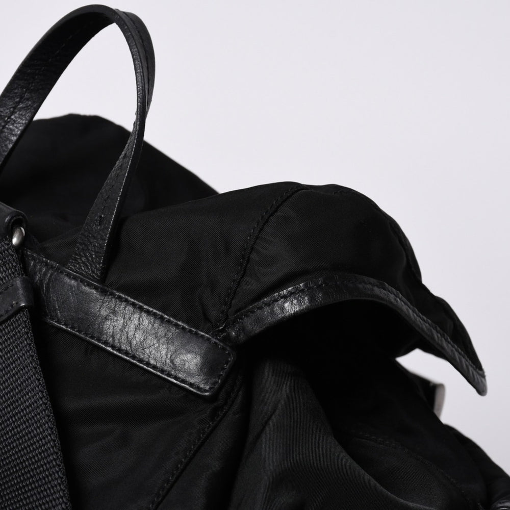 PRADA Prada Rucksack Re-Nylon Backpack Black Nylon Saffiano Leather Good Condition Used 4b013226