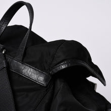 画像をギャラリービューアに読み込む, PRADA プラダ リュックサック Re-Nylon リナイロン バックパック ブラック ナイロン サフィアーノレザー 美品 中古 4b013226
