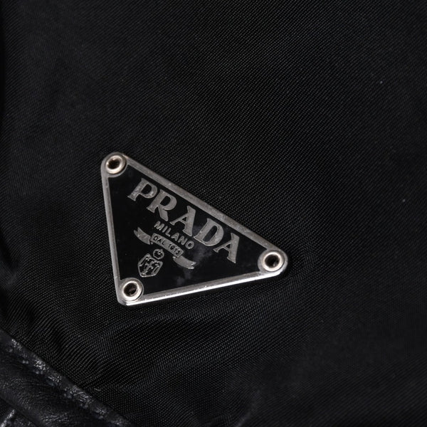 PRADA プラダ リュックサック Re-Nylon リナイロン バックパック ブラック ナイロン サフィアーノレザー 美品 中古 4b013226