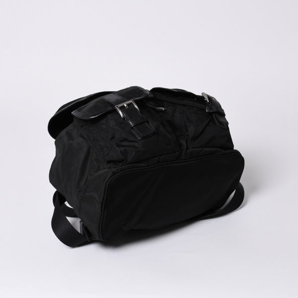PRADA プラダ リュックサック Re-Nylon リナイロン バックパック ブラック ナイロン サフィアーノレザー 美品 中古 4b013226