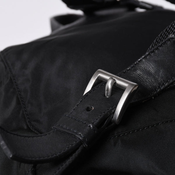 PRADA プラダ リュックサック Re-Nylon リナイロン バックパック ブラック ナイロン サフィアーノレザー 美品 中古 4b013226