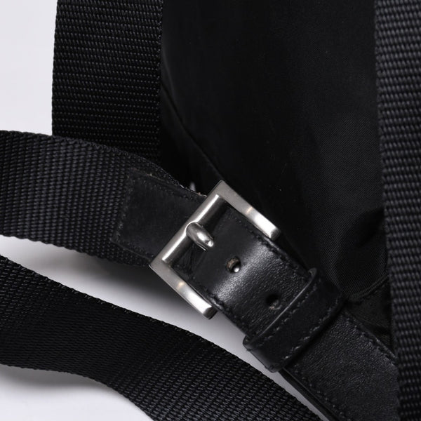 PRADA プラダ リュックサック Re-Nylon リナイロン バックパック ブラック ナイロン サフィアーノレザー 美品 中古 4b013226