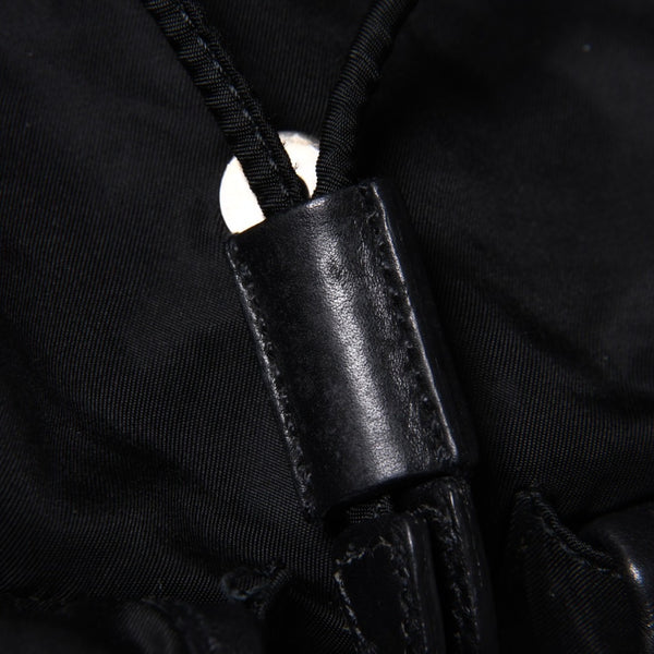 PRADA プラダ リュックサック Re-Nylon リナイロン バックパック ブラック ナイロン サフィアーノレザー 美品 中古 4b013226